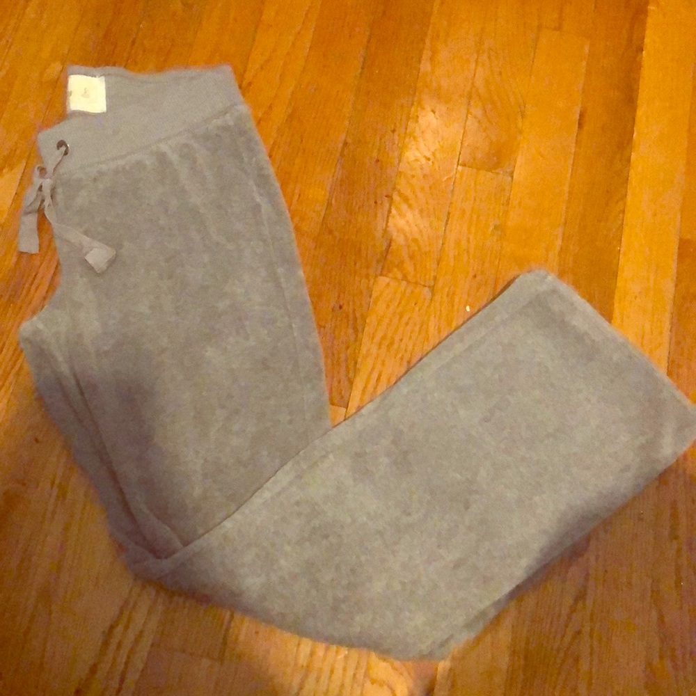 Grey suede sweat pants